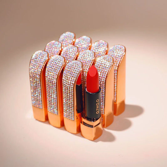 12 Color Diamond Matte Lipstick Set (1Pc)