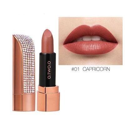 12 Color Diamond Matte Lipstick Set (1Pc)