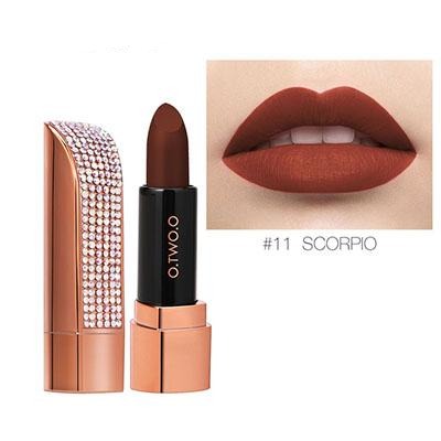 12 Color Diamond Matte Lipstick Set (1Pc)