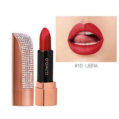 12 Color Diamond Matte Lipstick Set (1Pc)