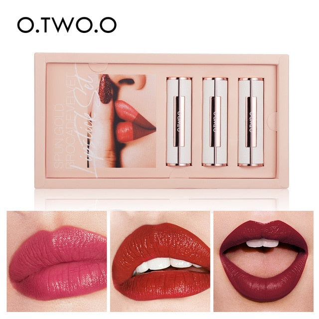 3 Color Matte Velvet Lipstick Set (3Pc)