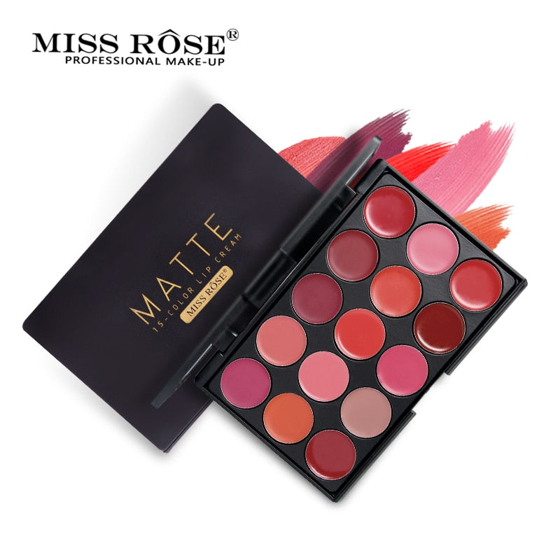 15 Color Professional Matte Lipstick Palette